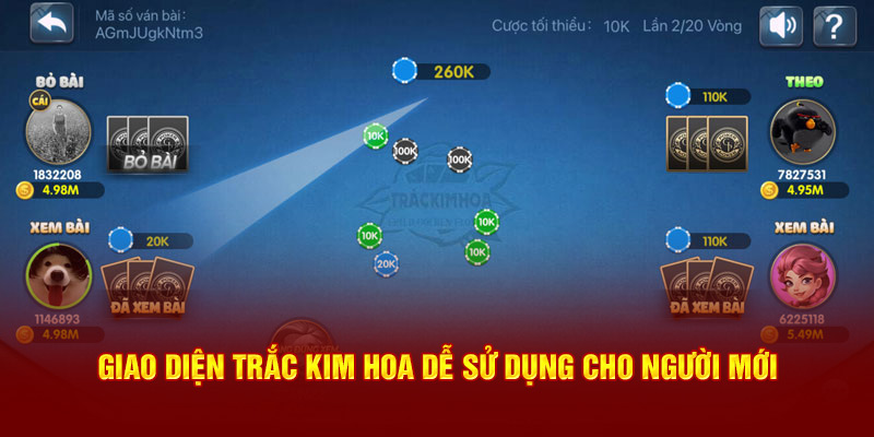 Giao diện trắc kim hoa dễ sử dụng cho người mới